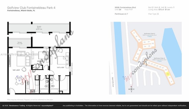 9688 Fontainebleau Blvd Unit 409, Miami, FL 33172 - view of property floor plan