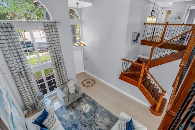 2635 SW 183rd Ave, Miramar, FL 33029 - foyer entrance with a chandelier and a towering ceiling