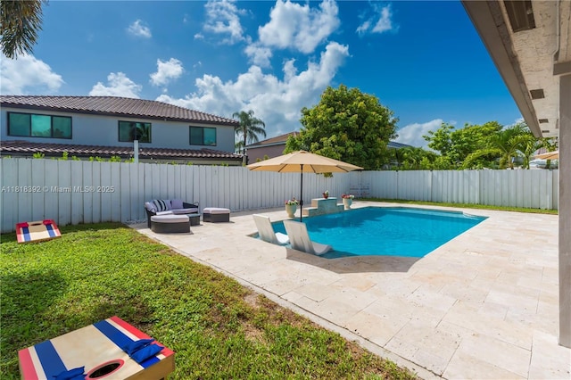 2635 SW 183rd Ave, Miramar, FL 33029 - view of swimming pool with a patio and a fenced backyard