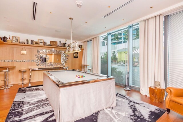 1300 S Miami Ave Unit 2305, Miami, FL 33130 - rec room with light wood finished floors and billiards table