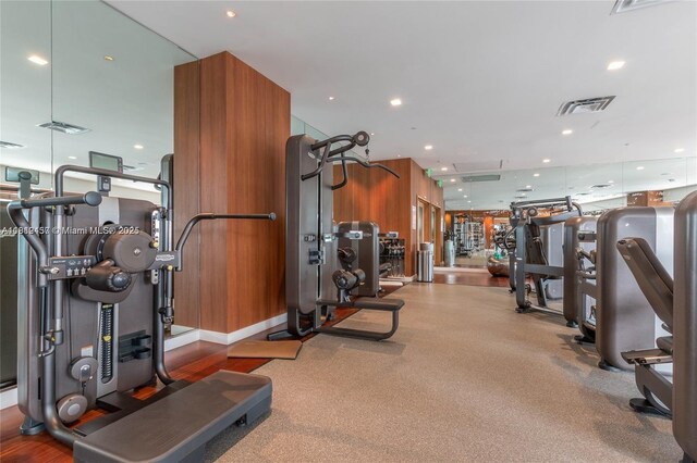 1300 S Miami Ave Unit 2305, Miami, FL 33130 - gym featuring recessed lighting