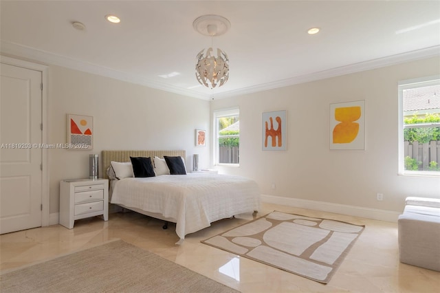 9532 SW 124th Ter, Miami, FL 33176 - bedroom with crown molding and recessed lighting