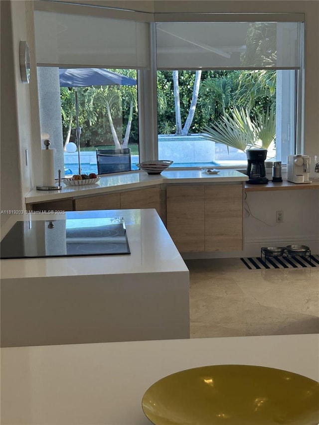 9532 SW 124th Ter, Miami, FL 33176 - kitchen featuring black electric stovetop, modern cabinets, and light countertops