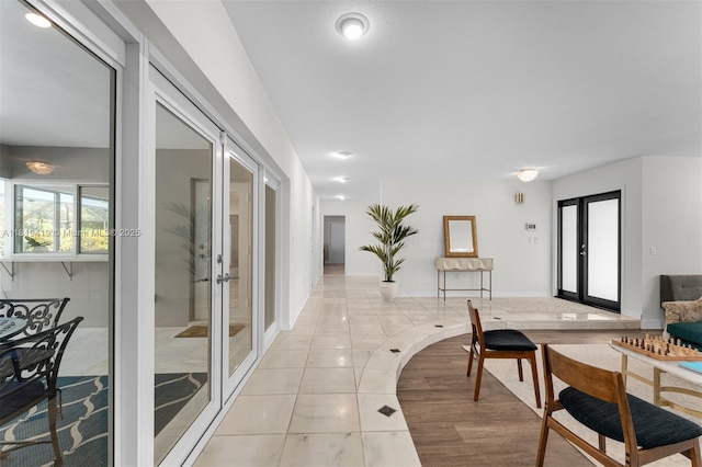 12810 SW 70th Ave, Pinecrest, FL 33156 - corridor featuring french doors and light tile patterned floors