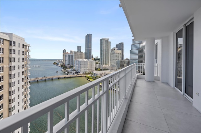 801 Brickell Key Blvd Unit 2203, Miami, FL 33131 - balcony featuring a water view and a view of skyline