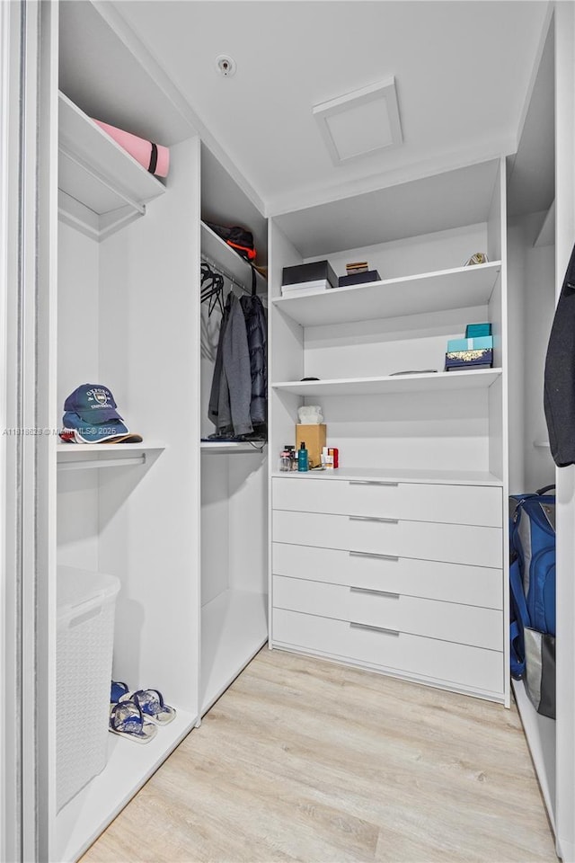 801 Brickell Key Blvd Unit 2203, Miami, FL 33131 - spacious closet featuring attic access and wood finished floors