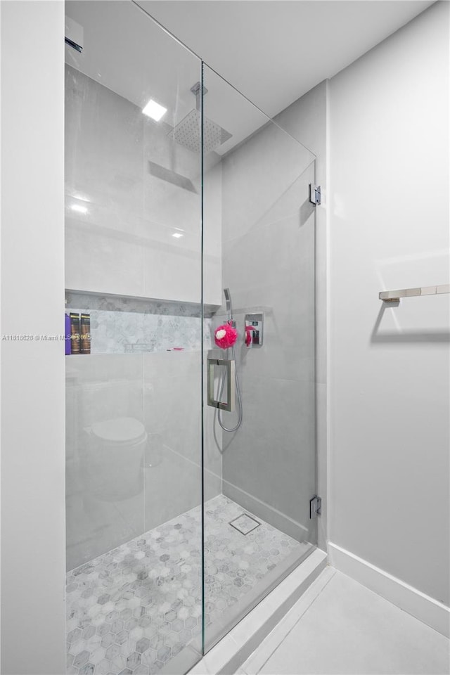 801 Brickell Key Blvd Unit 2203, Miami, FL 33131 - bathroom with a shower stall and toilet