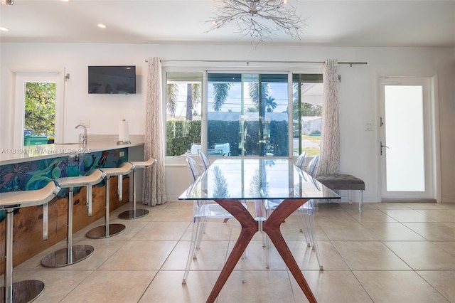 806 Argonaut Is, Dania Beach, FL 33004 - dining room with recessed lighting and tile patterned floors
