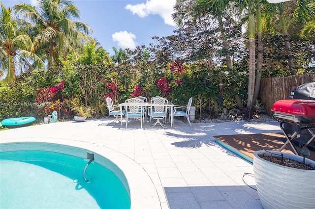 806 Argonaut Is, Dania Beach, FL 33004 - view of swimming pool featuring a patio area, a grill, and outdoor dining space