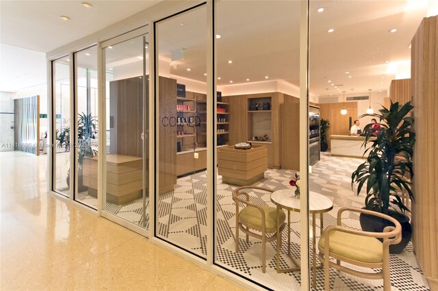 6801 Collins Ave Unit 1401, Door Number Miami Beach, FL 33141 - wine cellar featuring floor to ceiling windows and recessed lighting