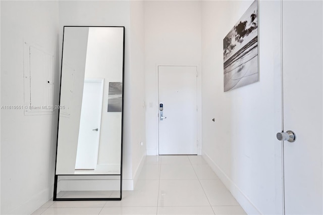 485 Brickell Ave Unit 4004, Miami, FL 33131 - hallway with tile patterned flooring and baseboards