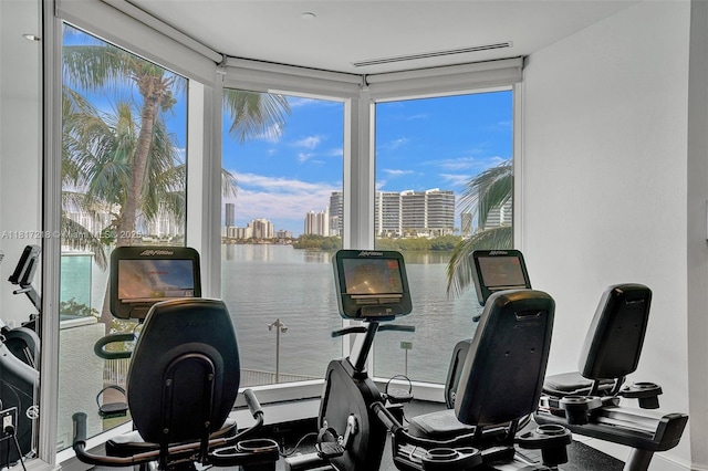 3201 NE 183rd St Unit 1702, Aventura, FL 33160 - gym with a view of city and a water view