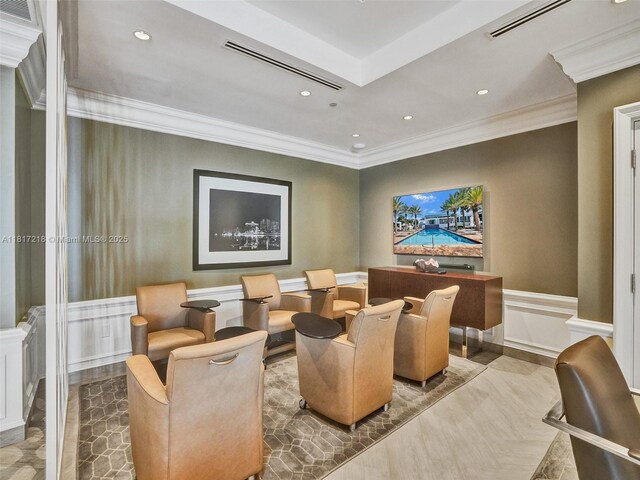 3201 NE 183rd St Unit 1702, Aventura, FL 33160 - cinema room with ornamental molding and recessed lighting