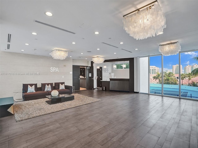 3201 NE 183rd St Unit 1702, Aventura, FL 33160 - building lobby with recessed lighting and expansive windows