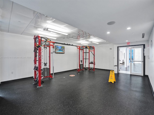 3201 NE 183rd St Unit 1702, Aventura, FL 33160 - exercise area with baseboards and recessed lighting