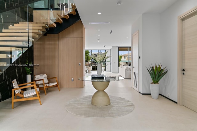 2033 NE 22nd St, Wilton Manors, FL 33305 - hall featuring stairway and recessed lighting