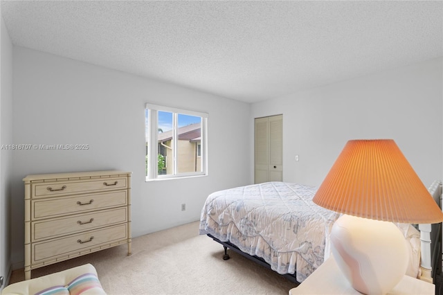 311 Pine Ridge Cir Unit C-2, Green Acres, FL 33463 - bedroom with carpet flooring, a textured ceiling, and a closet