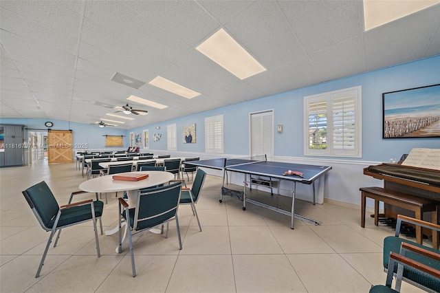 311 Pine Ridge Cir Unit C-2, Green Acres, FL 33463 - recreation room featuring light tile patterned floors and ceiling fan