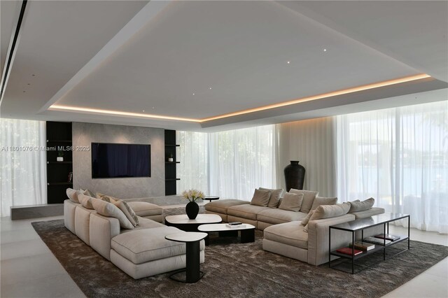 375 N Hibiscus Dr, Miami Beach, FL 33139 - living area with a tray ceiling