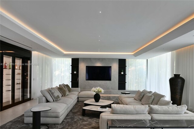 375 N Hibiscus Dr, Miami Beach, FL 33139 - living room with a raised ceiling