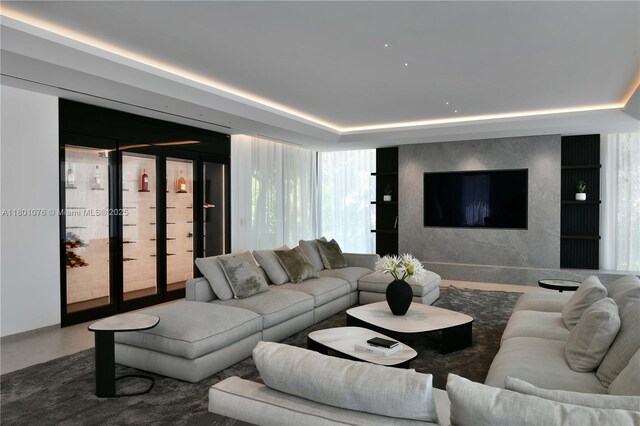 375 N Hibiscus Dr, Miami Beach, FL 33139 - living area with a tray ceiling