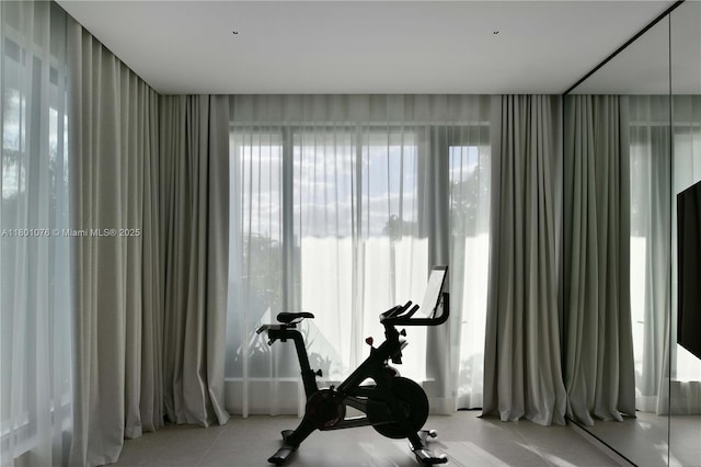 375 N Hibiscus Dr, Miami Beach, FL 33139 - exercise area featuring plenty of natural light