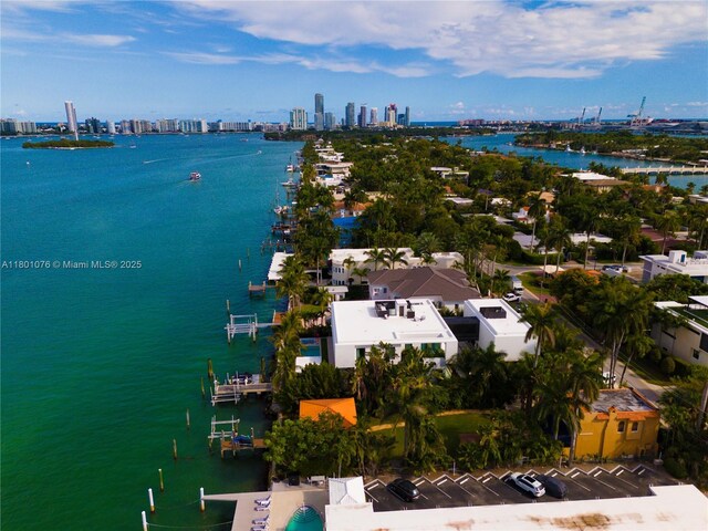 375 N Hibiscus Dr, Miami Beach, FL 33139 - aerial view of a large body of water and city skyline