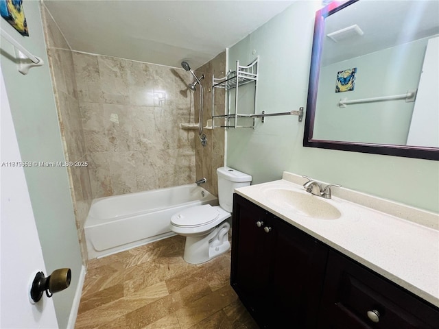 8511 NW 8th St Unit 103, Miami, FL 33126 - full bath with toilet, shower / bathtub combination, vanity, and stone finish flooring