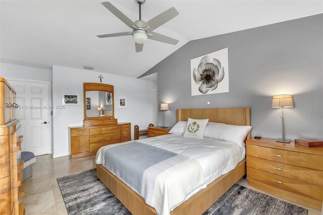 14621 Balgowan Rd Unit 206-3, Miami Lakes, FL 33016 - bedroom featuring lofted ceiling and ceiling fan