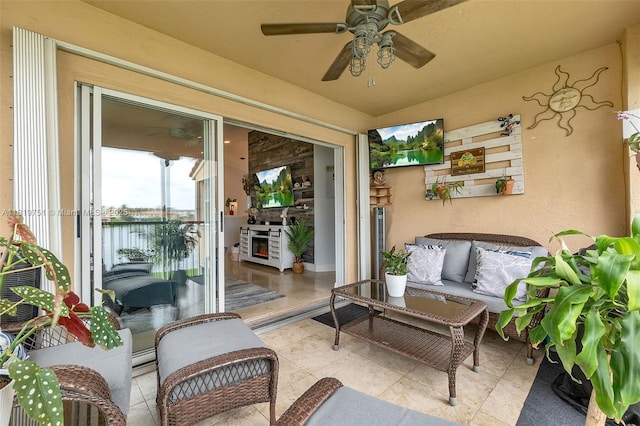 14621 Balgowan Rd Unit 206-3, Miami Lakes, FL 33016 - view of patio / terrace with a ceiling fan