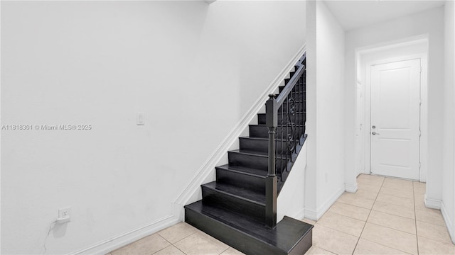 11530 SW 13th Ct, Pembroke Pines, FL 33025 - staircase featuring tile patterned floors and baseboards