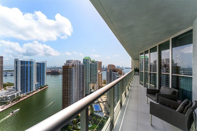 495 Brickell Ave Unit 3604, Miami, FL 33131 - balcony with a water view and a view of city
