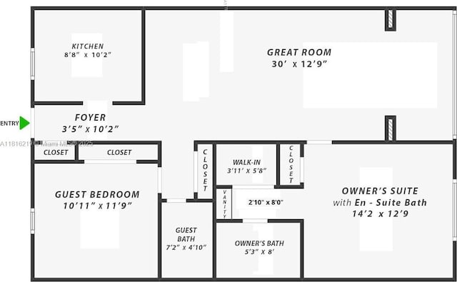 301 Cambridge Rd Unit 302, Hollywood, FL 33024 - view of room layout