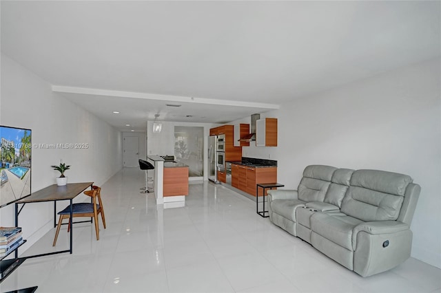 2950 NE 188th St Unit 225, Aventura, FL 33180 - living room featuring light tile patterned flooring