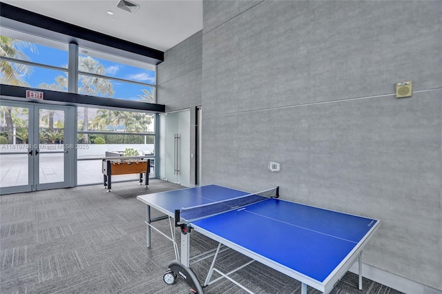 2950 NE 188th St Unit 225, Aventura, FL 33180 - playroom featuring a high ceiling, french doors, and carpet