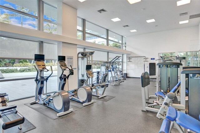 2950 NE 188th St Unit 225, Aventura, FL 33180 - workout area with a high ceiling