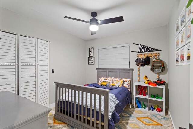 7570 SW 60th St, Miami, FL 33143 - bedroom with baseboards and a ceiling fan