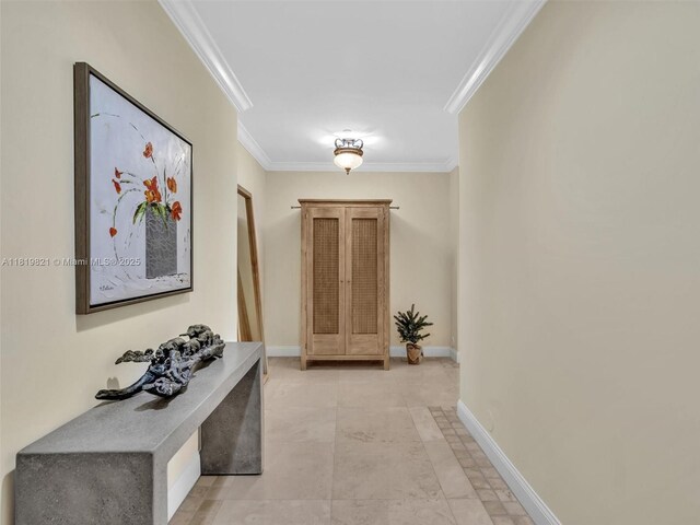 16500 Collins Ave Unit Th-10, Sunny Isles Beach, FL 33160 - hallway with ornamental molding and baseboards