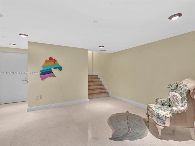 16500 Collins Ave Unit Th-10, Sunny Isles Beach, FL 33160 - unfurnished room featuring stairway, baseboards, and recessed lighting