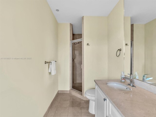 16500 Collins Ave Unit Th-10, Sunny Isles Beach, FL 33160 - full bath with toilet, vanity, tile patterned floors, and a stall shower