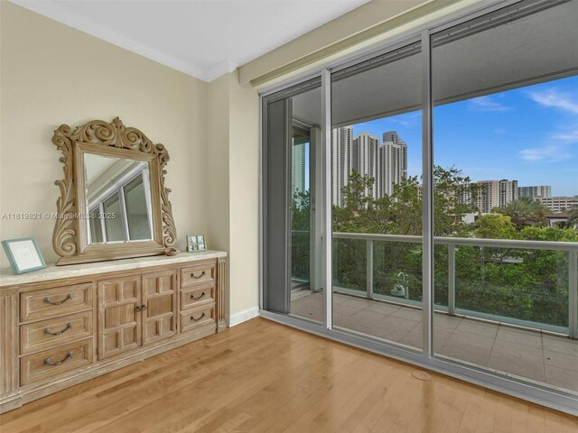 16500 Collins Ave Unit Th-10, Sunny Isles Beach, FL 33160 - spare room featuring light wood-style floors, a city view, and baseboards