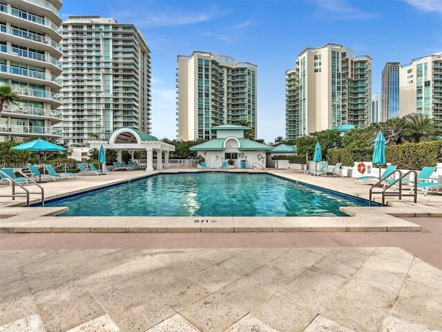 16500 Collins Ave Unit Th-10, Sunny Isles Beach, FL 33160 - community pool featuring a patio area and a view of city