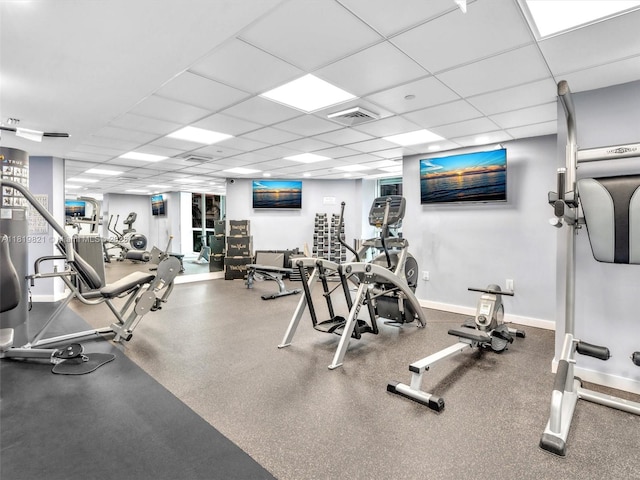 16500 Collins Ave Unit Th-10, Sunny Isles Beach, FL 33160 - gym with a drop ceiling