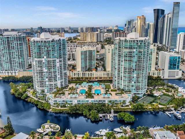 16500 Collins Ave Unit Th-10, Sunny Isles Beach, FL 33160 - aerial view of skyline and a nearby body of water
