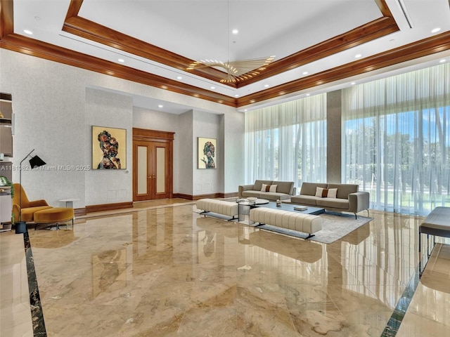 16500 Collins Ave Unit Th-10, Sunny Isles Beach, FL 33160 - lobby featuring a towering ceiling and crown molding
