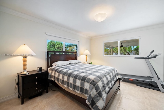 6231 SW 27th St, Miami, FL 33155 - bedroom with crown molding and light tile patterned flooring