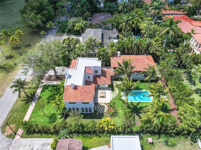 bird's eye view of a pool