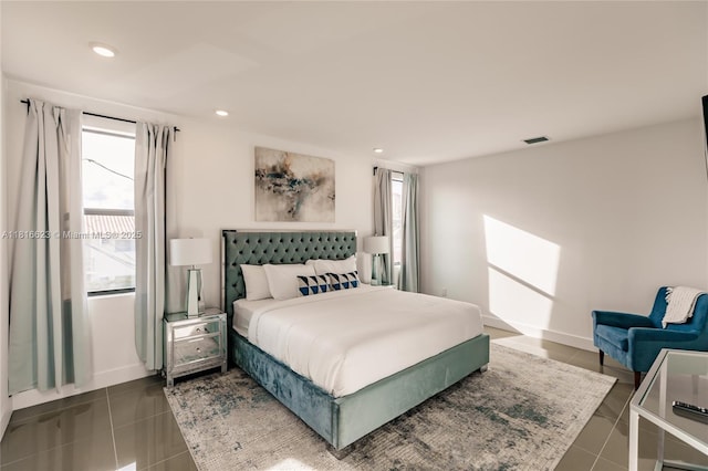 3645 SW 3rd St, Miami, FL 33135 - tiled bedroom featuring recessed lighting and baseboards