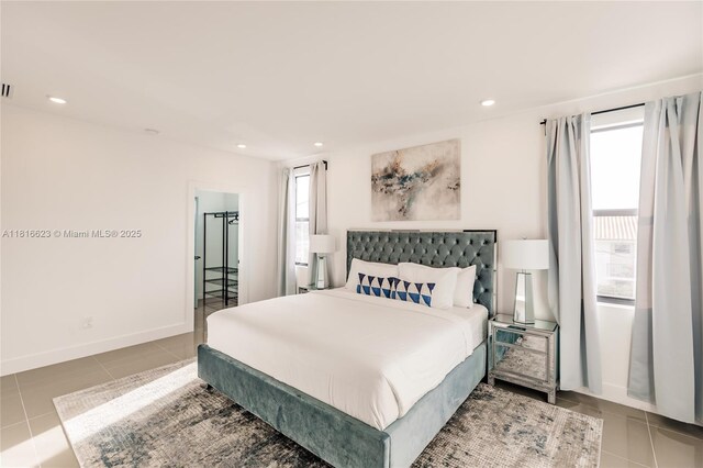 3645 SW 3rd St, Miami, FL 33135 - bedroom featuring tile patterned flooring, baseboards, and recessed lighting