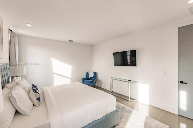 3645 SW 3rd St, Miami, FL 33135 - tiled bedroom with recessed lighting and baseboards